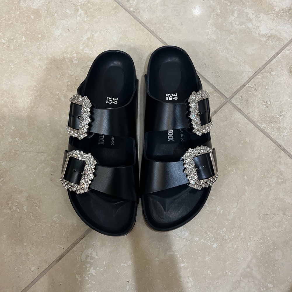 Limited Addition Malono Blahnik for
Birkenstock Arizona Crystal Buckle Sandal